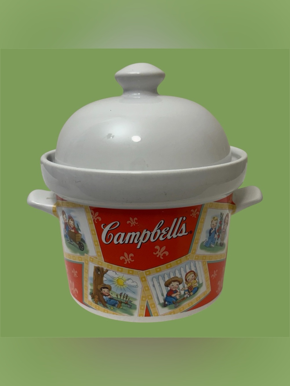 Vintage 2003 Campbell's Soup Tureen with Lid 8.5" Tall with Lid 7"